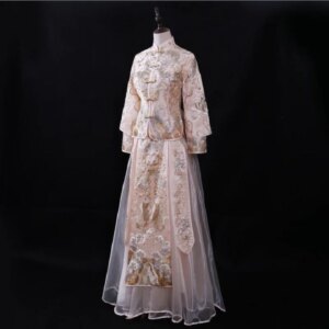 Champagne Light Cheongsam Wedding Gown Summer Slim Bride Outdoor Traditional Chinese Style Wedding Dress Su Embroidery clothing
