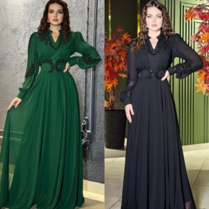 Customized Jiayigong Chiffon Sequined Christmas A-line V-neck Bespoke Occasion Gown Long Dresses Saudi Arabia