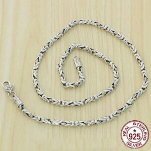 S925 Sterling Silver Necklace National Style Retro Emblem Hip Hop Chain Personalized Fashion Accessories Chain Jewelry