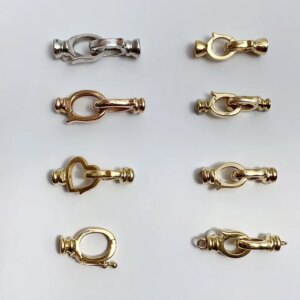 Sinya Fine Jewelry DIY Accessories Pure Real 18k Gold Chainlink Clasp Pearl Necklace Connector Stamp Au750 High Quality On Sale