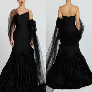 Little Daisy Customizedss Pleat Formal Evening Mermaid Strapless Bespoke Occasion  Floor Length