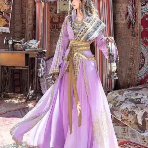 {Special Offer} Huangyue National Style Hanfu Daiqi Silk Western Regions Real Vegetables Xianqi Heavy Industry Embroidery Loulan