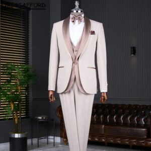 Formal Men Suits Three Pieces Evening Party Blazer Groom Wear ( Jacket+Vest+Pants )