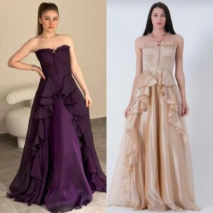 Customized Evening Organza Draped Pleat Ruched Valentine’s Day A-line Strapless Bespoke Occasion Gown Long Dresses Saudi Arabia