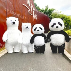 3m Adult Huge Inflatable Panda Costume Polar Bear Blow Up Suit Wearable Inflated Walking Mascot Outfit Stage Wear Funny Dress