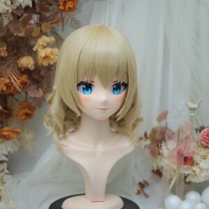 Customize Character Female/Girl Resin Kig Full Head With Lock Anime Cosplay Japanese Anime Kigurumi Mask