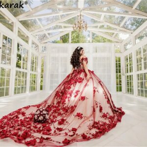 Cute Red Princess Quinceanera Dresses 2025 Exquisite 3D Flower Appliques Tulle Luxury 16th Birthday Desss Vestidos Customized
