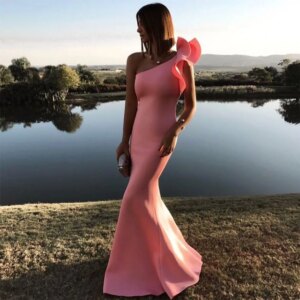 Simple Side Split Wedding Dress Open Back Sleeveless Strap Beach Bride Dress Sweeping Skirt hem One Shoulder Robe CL-580