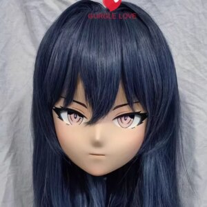 (GLA04034)Customize Character Resin Half Head Japanese Animego Cosplay Crossdressing Doll Anime Kigurumi Mask With Eyes And Wig