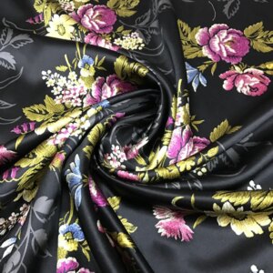 High Quality Digital Inkjet Silk Clothing Fabric 40momme Thickened Satin Cheongsam Dress