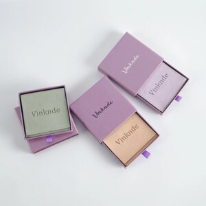 Purple Drawer Jewelry Packaging Box Microfiber Suede Gift Bag Set Personalized Custom Logo for Wedding Earring Rings Dust Pouch