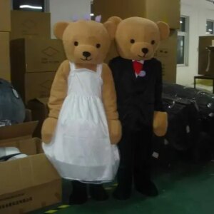 New Version the wedding bears doll Mascot Costume Adult Birthday Party Fancy Dress Halloween Cosplay Outfits Clothing Xmas