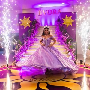 Customized Shiny Lavender Purple Quinceanera Dress Lace sequin Tull crystal Long tail vestidos de 15 Quinceanera