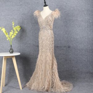 Mermaid Luxury V-Neck Prom Dresses Sequines Beading Long Formal Vestidos High End Party Evening Dress