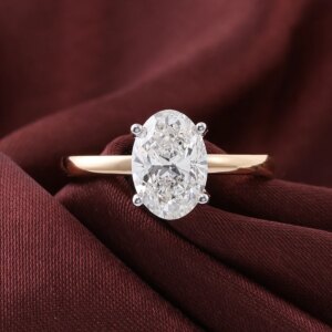 Provence 14K gold 2CT F/VS oval lab diamond engagement rings for women solitaire wedding ring custom birthday anniversary gifts