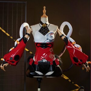 The Game Zenless Zone Zero Mana Nekomiya Cosplay Costume lovely red jumpsuit In stock outfit B