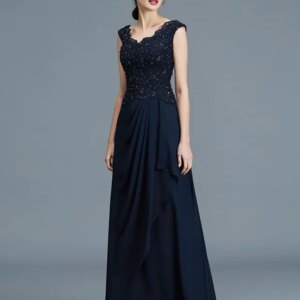 Black Mother Of The Bride Dresses A-line Cap Sleeves Appliques Beaded Plus Size Long Groom Mother Dresses For Wedding Customized