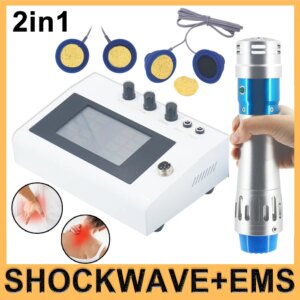 300MJ Shockwave Therapy Machine Electrical Muscle Stimulation Pain Relief Body Massage Relaxation 2 in 1 Shock Wave Massager
