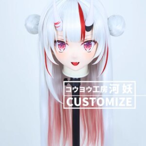 C-10145 Customize Full Head Resin Cartoon Cosplay Japanese Character Anime Role Play Crossdress Kigurumi Mask With Back Shell
