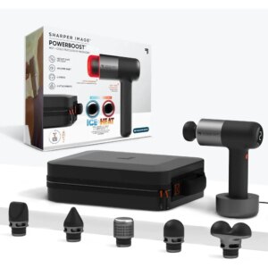 Hot and Cold Deep Tissue Massage Gun -5 hour battery, charging base, shoulder and back massager, pain relief tool, FSA certified
