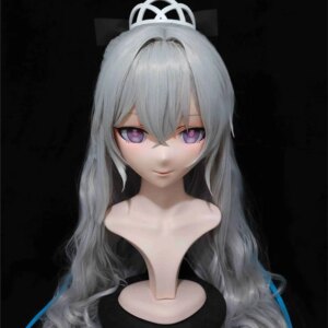 (NFD083)Customize Full Head With Lock Pretty Female/Girl Japanese Animego Character Kig Cosplay Kigurumi Mask Crossdress Doll