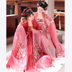 2024 New Product Han Chinese Clothing Female Eight Broken Chest Ru Dress Machine Embroidery Traditional Spring and Summer