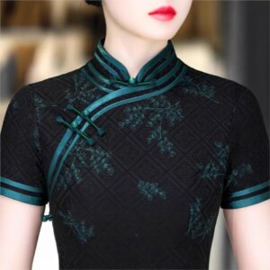 Cheongsam new Chinese female sense of daily national style dress temperament long