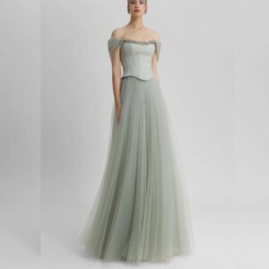 Exquisite Evening Dresses Classic Off The Shoulder A Line High Quality Floor Length Customize Prom Party Banquet Wedding Gowns