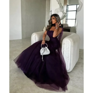 Little Daisy CustomizedTulle Prom Dresses Evening Dress Purple Mermaid Women Evening Gowns Formal Party Dress