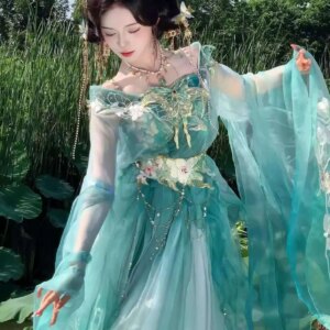 New Carnival Costume Halloween Cos Cosplay Heavy Industry Embroidery Butterfly Improve Hezi Skirt Suit Carnaval Costumes