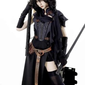 Lolita Dress Goth Goth Waste Soil Wind Handsome Suit Carnival Halloween Cos Cosplay Shorts Shawl Cuff Belted Bag