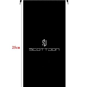 100 Pieces 10x25cm/3.9×9.9” Drawstring Black Velvet Bags Screen Printed With White Logo Customized Logo