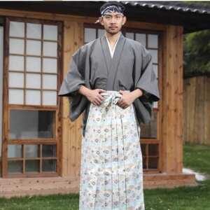 Traditional Kimono Men’s Japanese Formal Samurai Suit Set