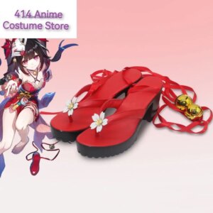 Game Honkai Star Rail Sparkle Cosplay Shoes Geta Anime Role Play Halloween Costume Outfit Party Prop Women Men Red High Heels