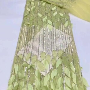 African Nigerian Groom Lace Fabric With Sequin,Hig-End Luxury Embeoidery,Heavy Fabric For Wedding Dress Party