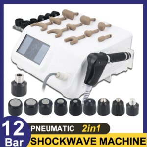 Pneumatic Shockwave Therapy Machine For ED Treatment Pain Relief 12Bar Professional Shock 2in1 Wave Body Massager Relax