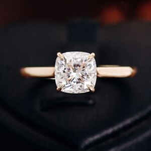 Provence 18K 14K 10K Yellow Gold 3.5ct D Color VVS1 Cushion Cut Moissanite Ring For Women Men Four Claw Wedding Anniversary Band