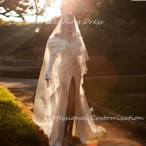LRosella Wedding Dress Crepe Mermaid Off-The-Shoulder Floor-Length sleeveless Elegant Exquisite Sexy For women 2024 الإناث