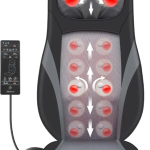 Shiatsu Back Massager with Heat -Deep Kneading Massage Chair Pad with Adjustable Intensity, Shiatsu Chair Massager