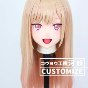 C-422-17 Customize Full Head Resin Cartoon Cosplay Japanese Character Anime Role Play Crossdress Kigurumi Mask With Back Shell