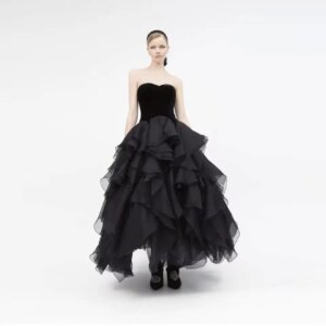 Couture Black To Party Sweetheart Strapless Puffy A-line Formal Party Dress Ruched Organza Women Dresses