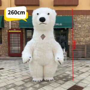 10ft Giant Inflatable Polar Bear Costume Adult Blow Up Fur Plush Mascot Suit Animal Character Inflated Garment for Events Party