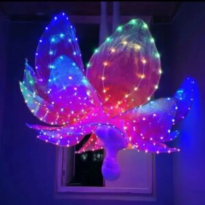 LED Glow-in-the-Dark Flower Dress for Artist Performances