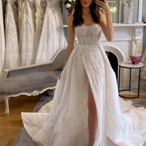 Honorable Strapless Bridal Dresses 2025 Charming Sleeveless Dresses Elegant Sequined Floor Gown Customized Vestidos De Novia