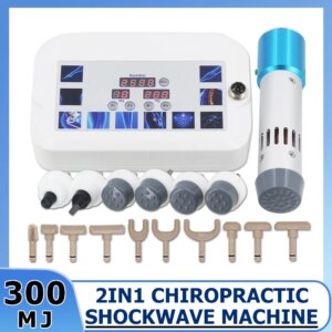 300MJ Shockwave Therapy Machine Spine Correction Gun Deep Tissue Massage Muscle Soreness Joint Pain Chiropractic Adjustment Tool