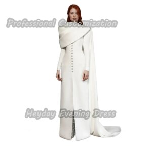 Heyday السعودية Beaded O-Neck Prom Gown Sexy Straight Crepe Long Sleeves Floor Length Elegant Dress For luxurious Woman 2025