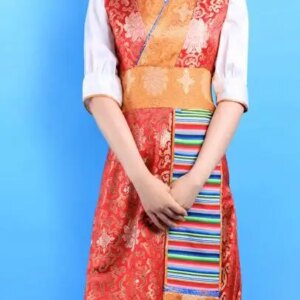 Chinese Xizang Aviation Airline Stewardess Uniform Women Vest Dress Spring Tibetan