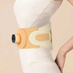 Pain Relief Lumbar Traction Device Lower Back Massage Belt Electric Heating Vibration Waist Massager for Sport Support