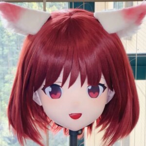 Customize Character Female/Girl Resin Kig Full Head With Lock Anime Cosplay Japanese Anime Kigurumi Mask