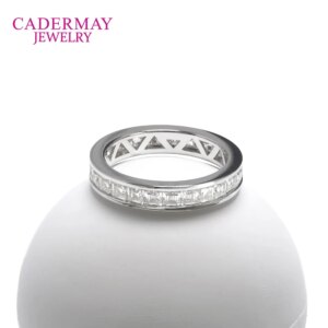 Full 2x2mm Asscher Cut Channel Setting Moissanite Eternity Band for Women 925 Silver Engagement Wedding Moissanite Ring Band
